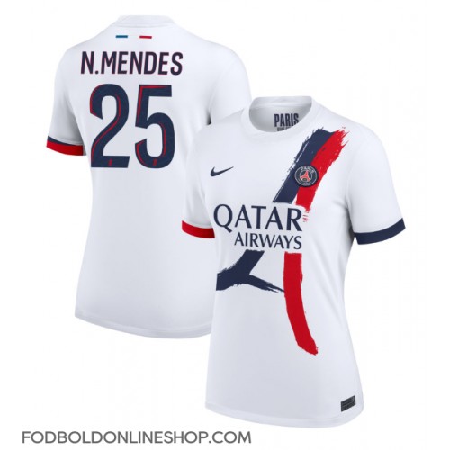 Paris Saint-Germain Nuno Mendes #25 Udebanetrøje Dame 2024-25 Kortærmet